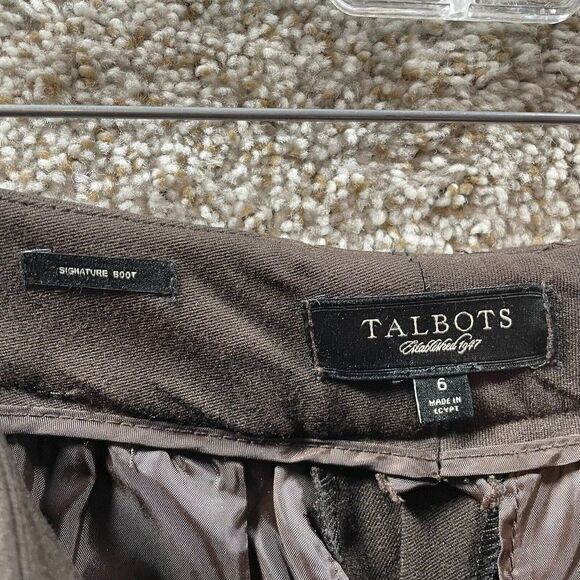 Talbots Pants Womens 6 Brown Signature Boot Trousers Polyester Preppy Career - Picture 9 of 11